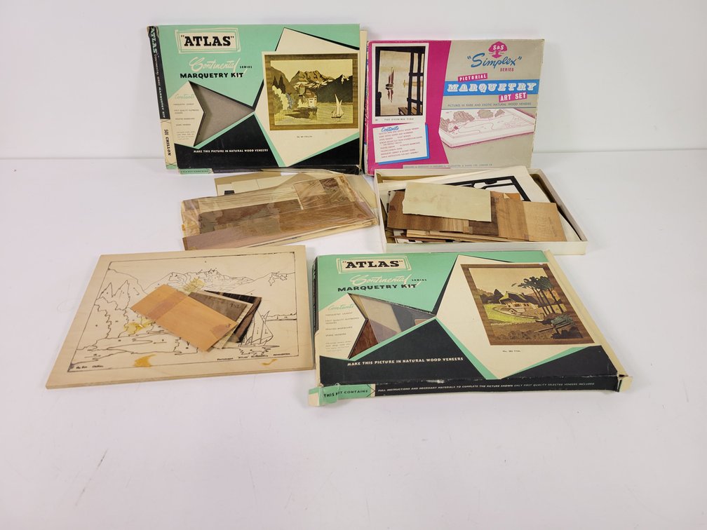 (3) Marquetry Kits w/ Original Boxes