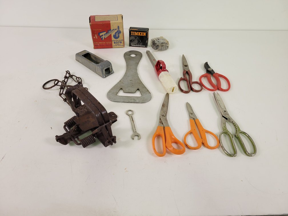 Vintage Animal Trap, Scissors and More