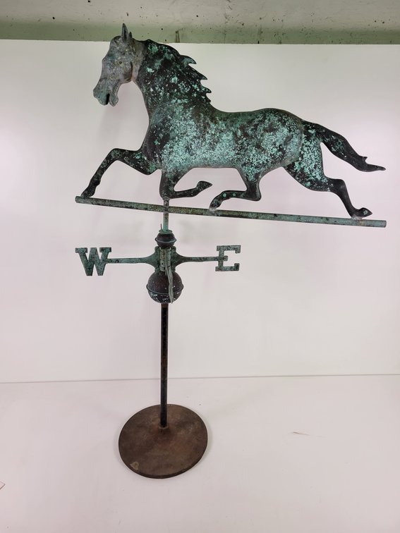 Large Copper Horse Weather Vane w/ Stand