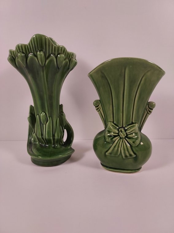 Green Camark and Shawnee Vases