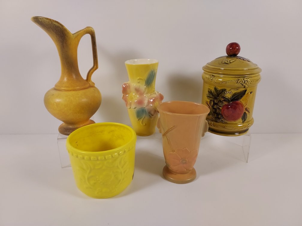 5 pieces of Haeger, Royal Copley, Lefton, and More