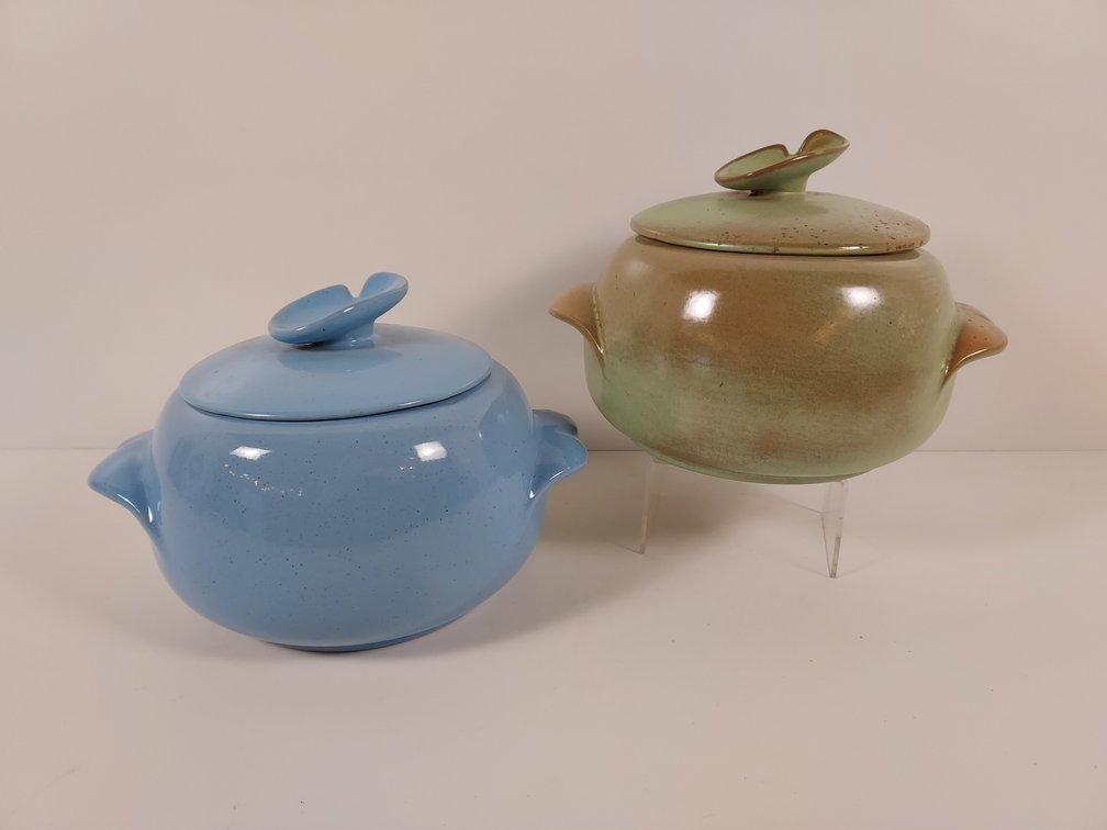 2 Frankoma Lazy Bones Bean Pots - Vintage