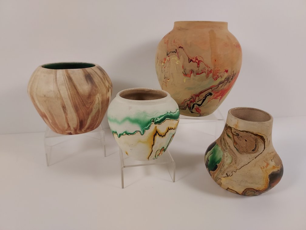 4 Nemadji Pottery Pieces