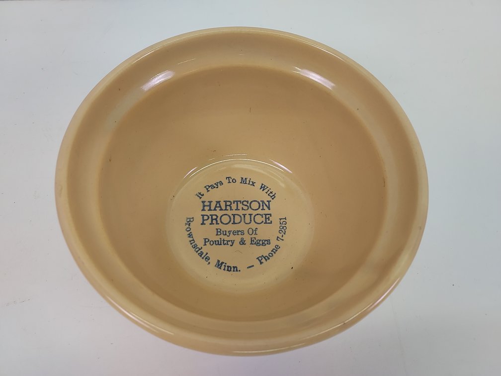7" Advertising Peach Stoneware Bowl - Brownsdale, Minn