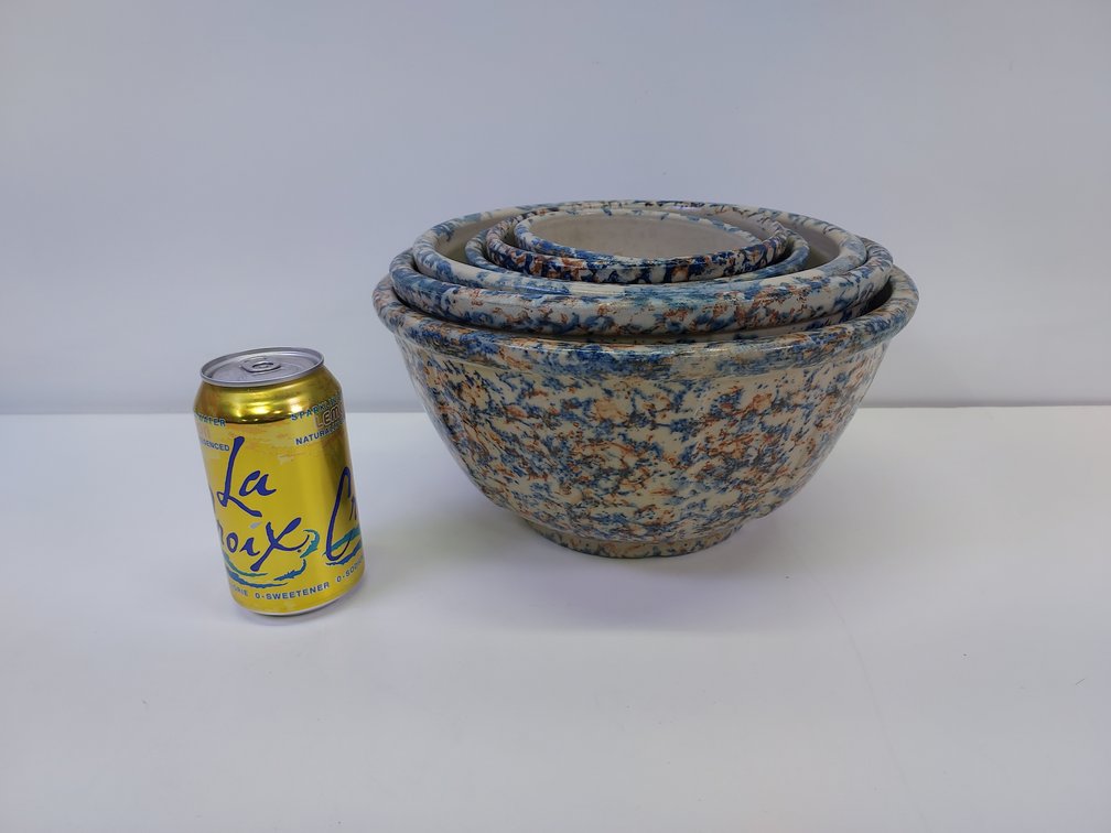 6 Spongeware Panel Bowls