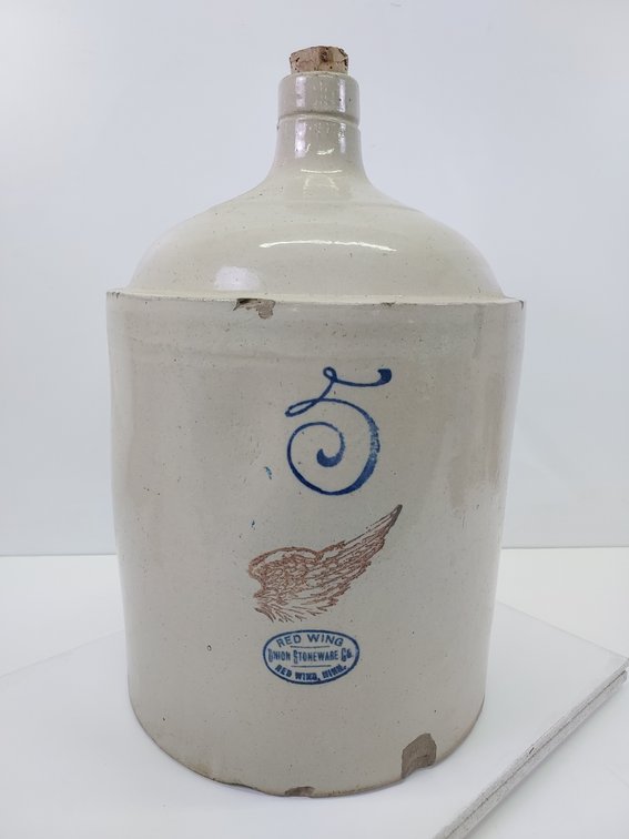 5 Gallon Red Wing Union Stoneware Co. Shoulder Jug