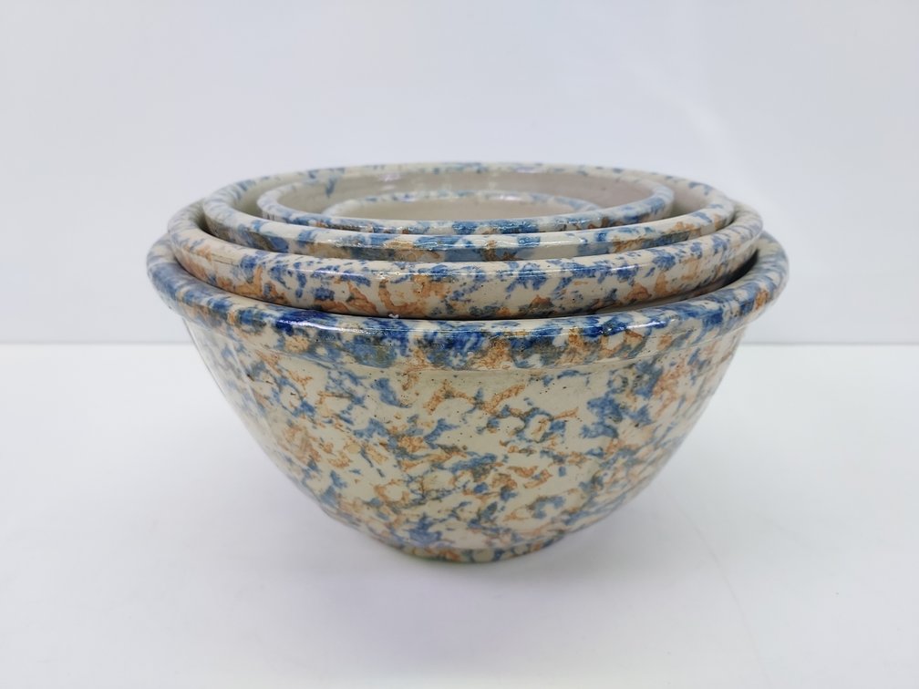 6 Spongeware Panel Bowls