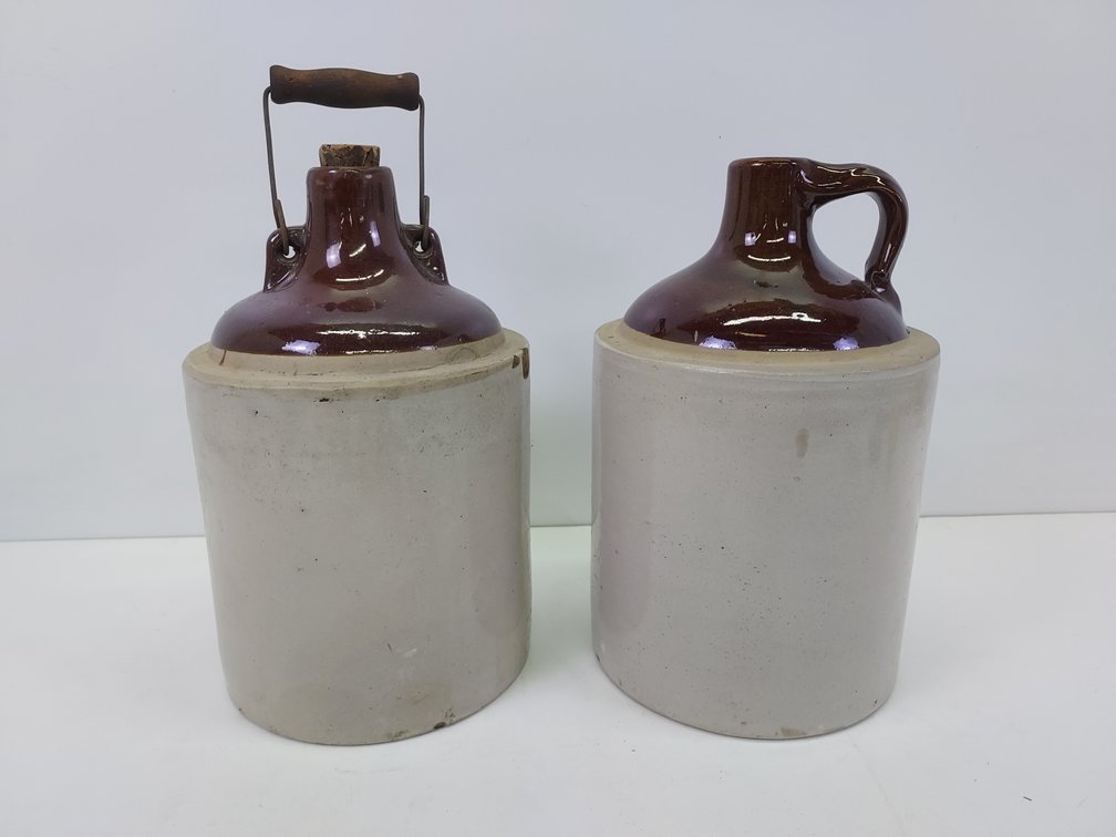 Pair of 1 Gallon Brown-Topped Jugs