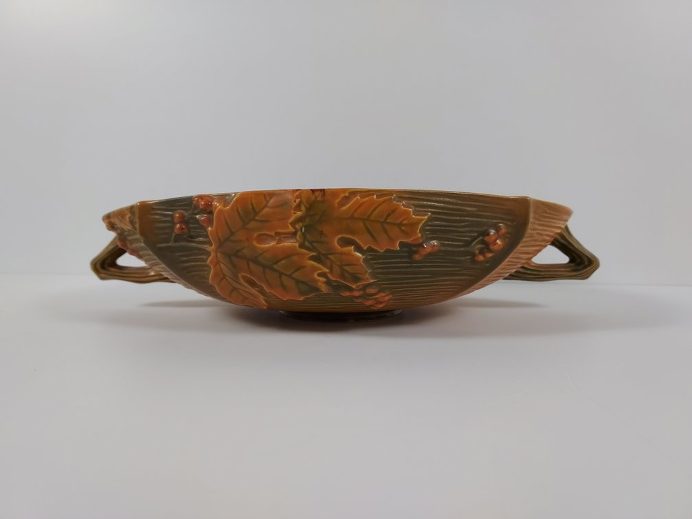 Roseville Orange Bushberry Console Bowl