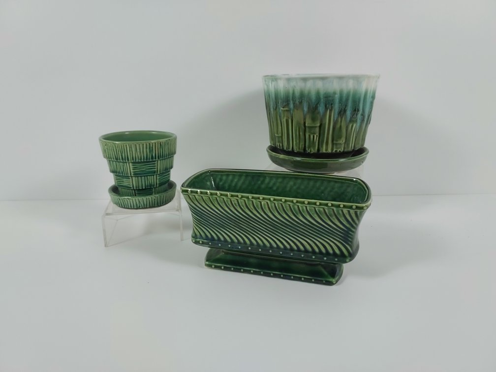 Set of 3 Green McCoy Planters