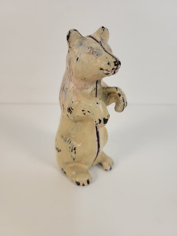 Vintage Cast Iron "Standing Bear" Coin Bank