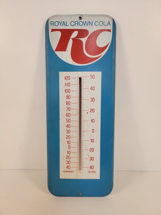 Vintage Tin RC Cola Outdoor Thermometer