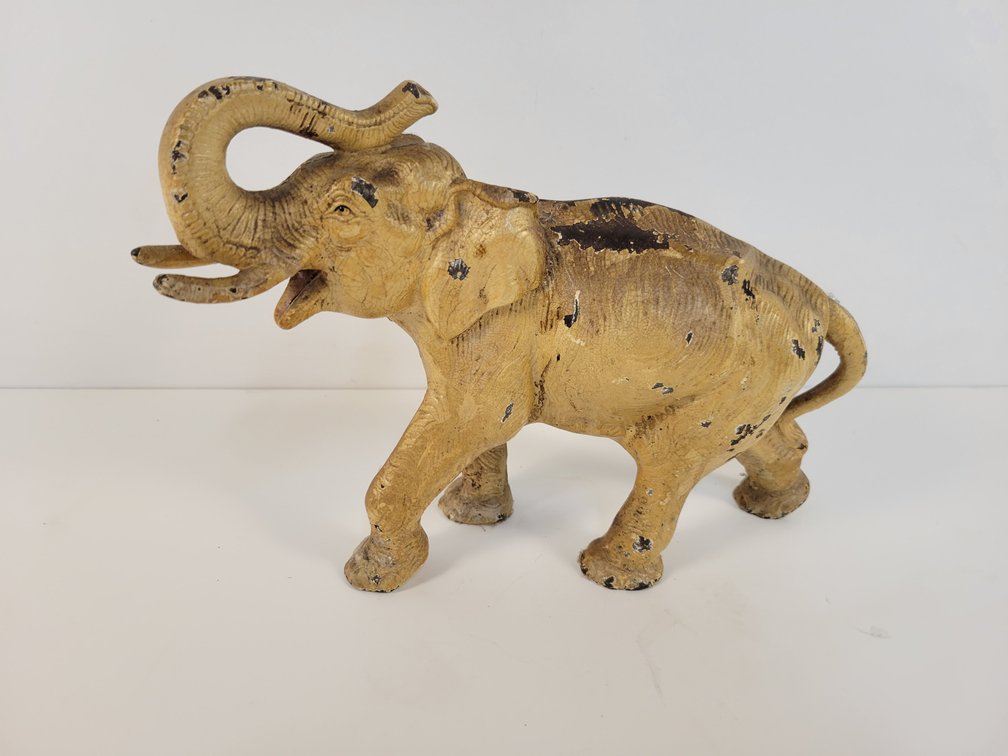 1930s Hubley Cast Iron Elephant Doorstop