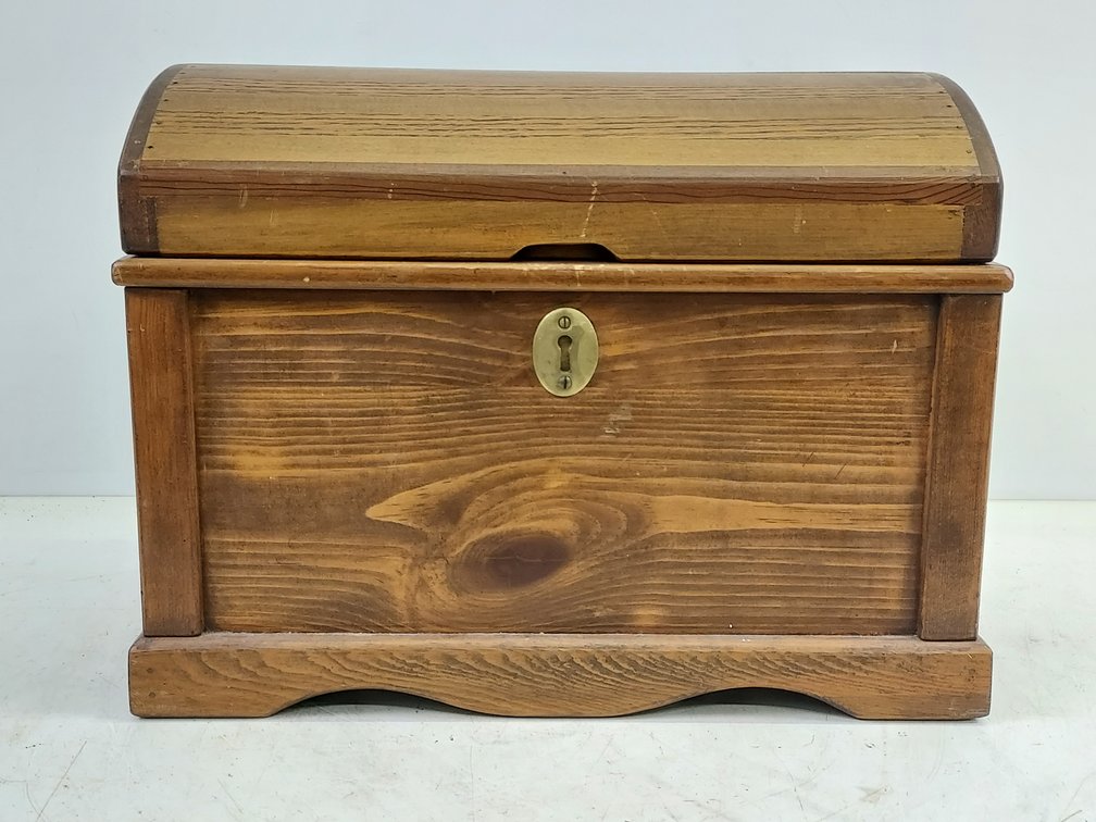 Modern Treasure Chest Style Wood Box