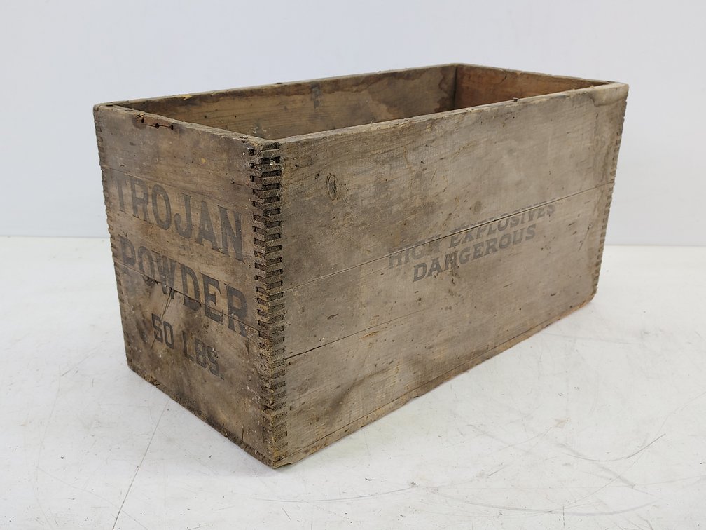 Vintage Trojan Powder Explosives Wood Crate