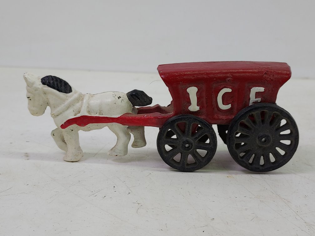 Cast Iron Horse Drawn Ice Wagon