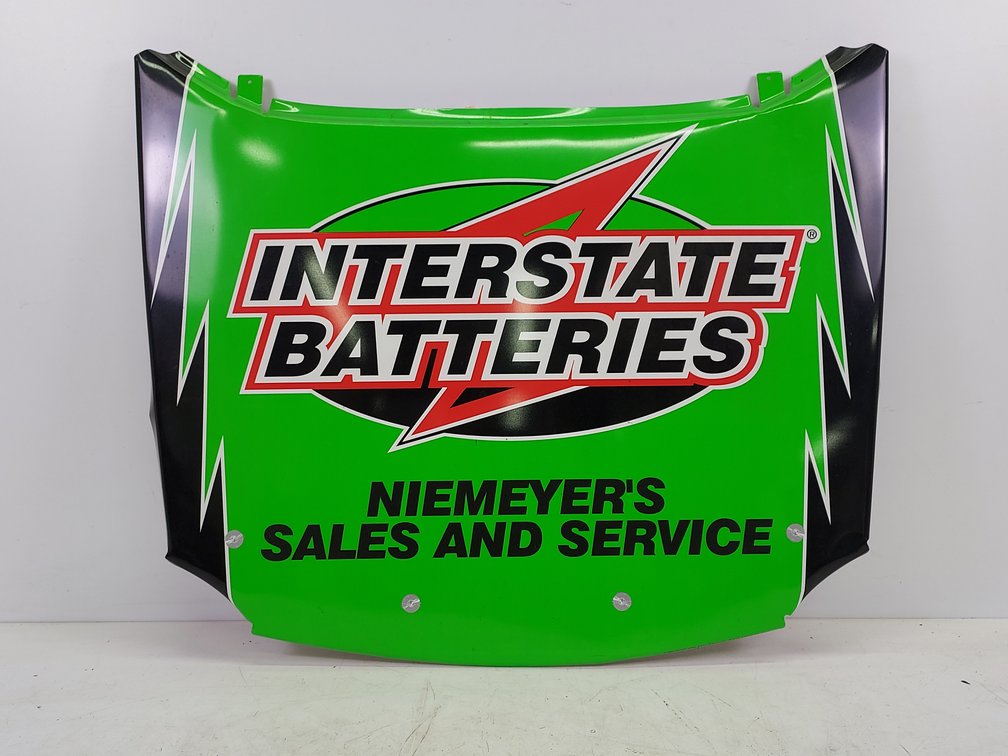 Aluminum Interstate Batteries Car Hood