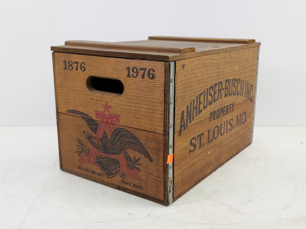 Vintage Budweiser Wood Crate With Lid