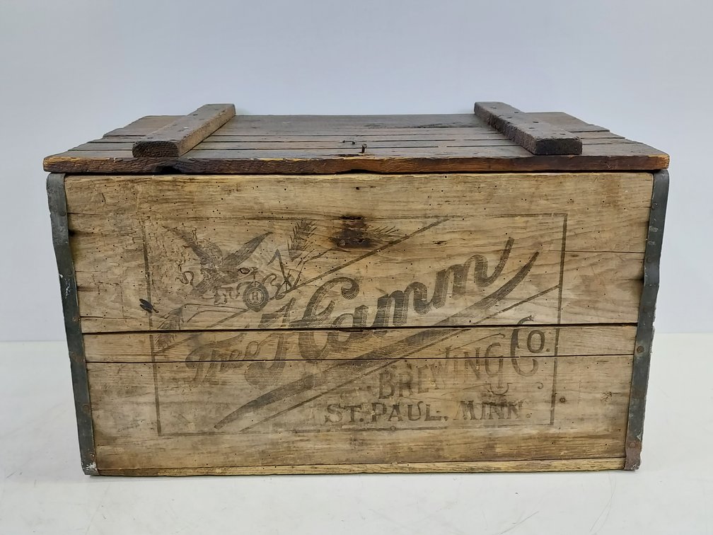 Vintage Hamm's Beer Wood Crate With Lid
