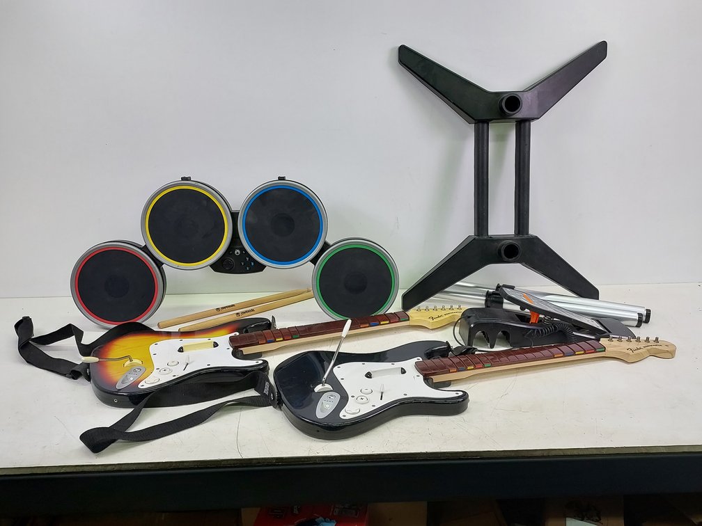 (2) Rockband Guitars & Drums