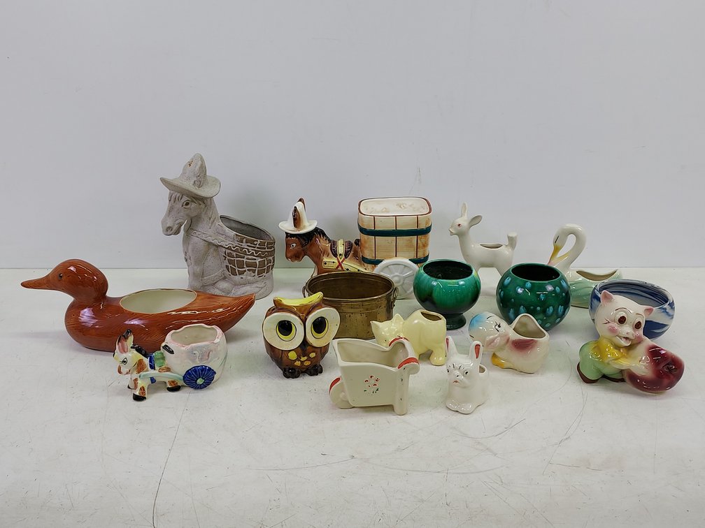 (16) Various Ceramic, Pottery & More Planters