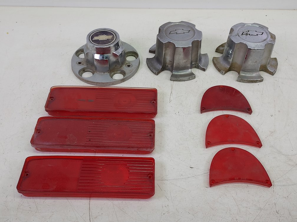 (3) Chevy Wheel Caps & Various Taillight Covers
