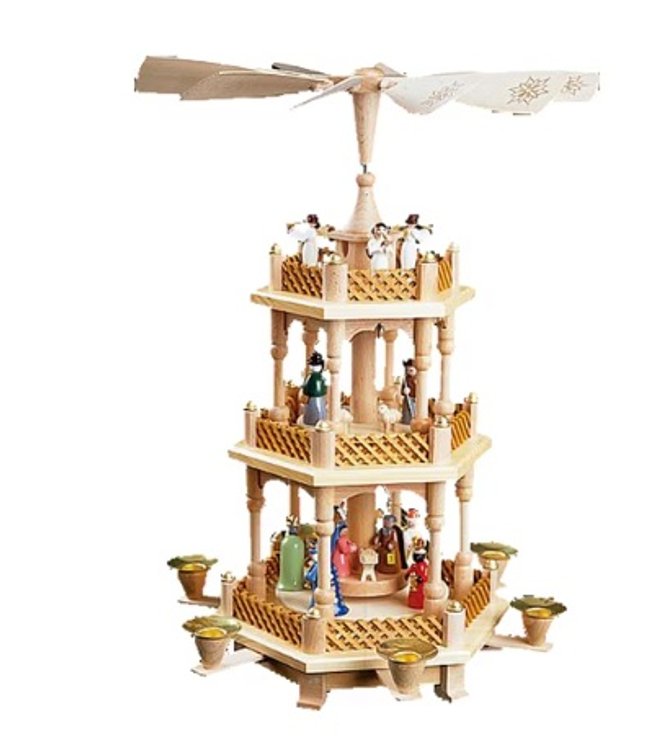 Erzgebirge 3-Tier Wood Pyramid - Nativity Scene