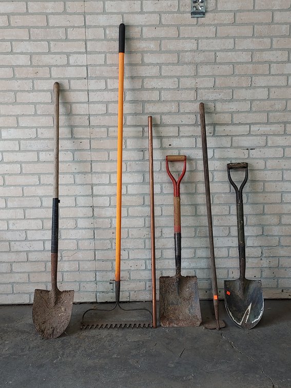 Lot of Garden Tools & Copper Pipe