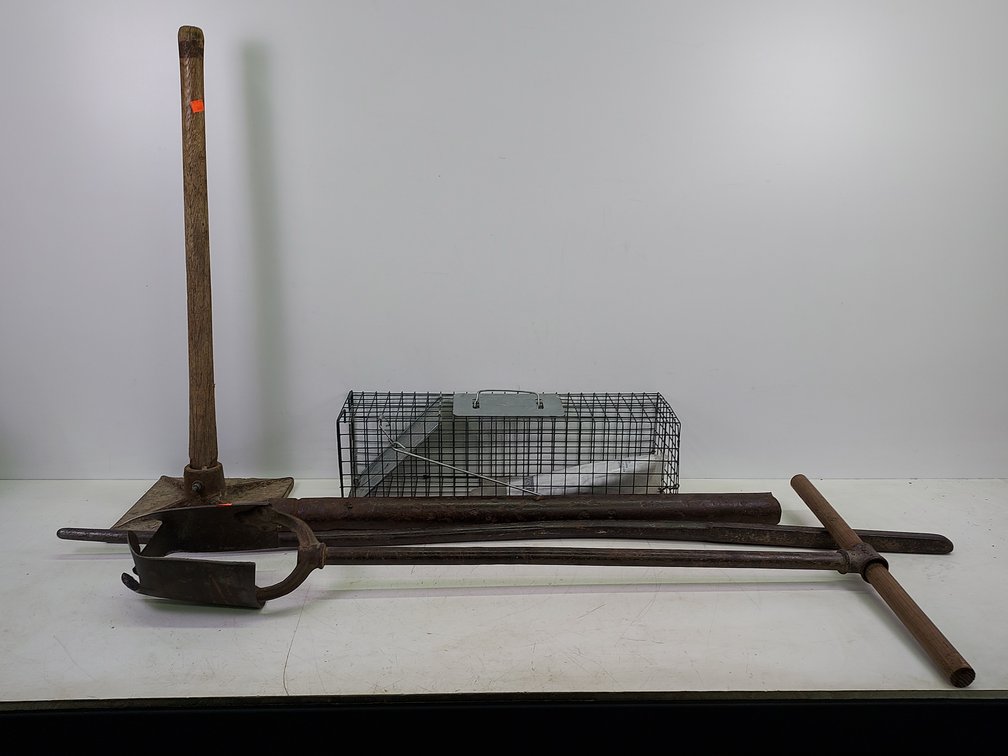 Live Trap, Breaker Bar, Post Hole Digger & Post Pounder