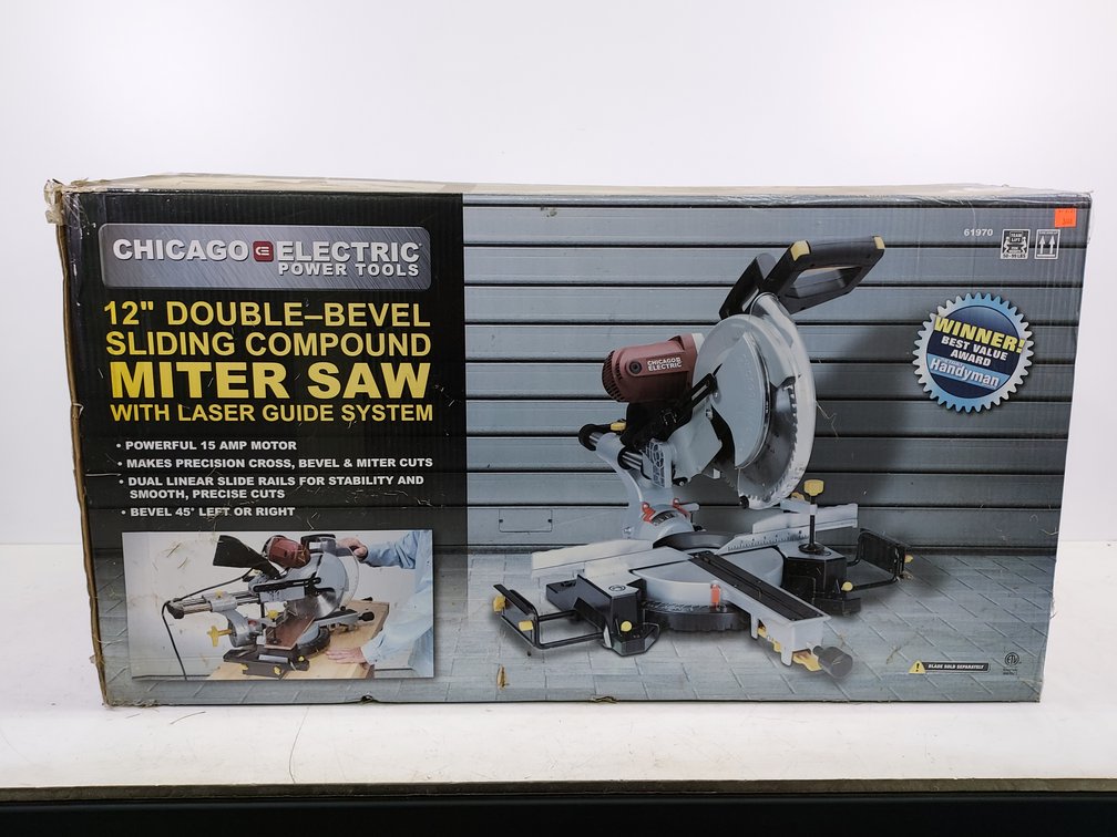 New 12" Chicago Electric Sliding Compound Miter Saw