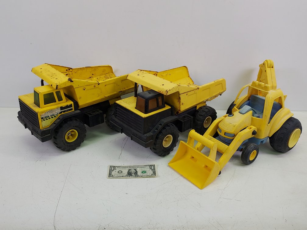(2) Tonka Dump Trucks & (1) Tonka Loader