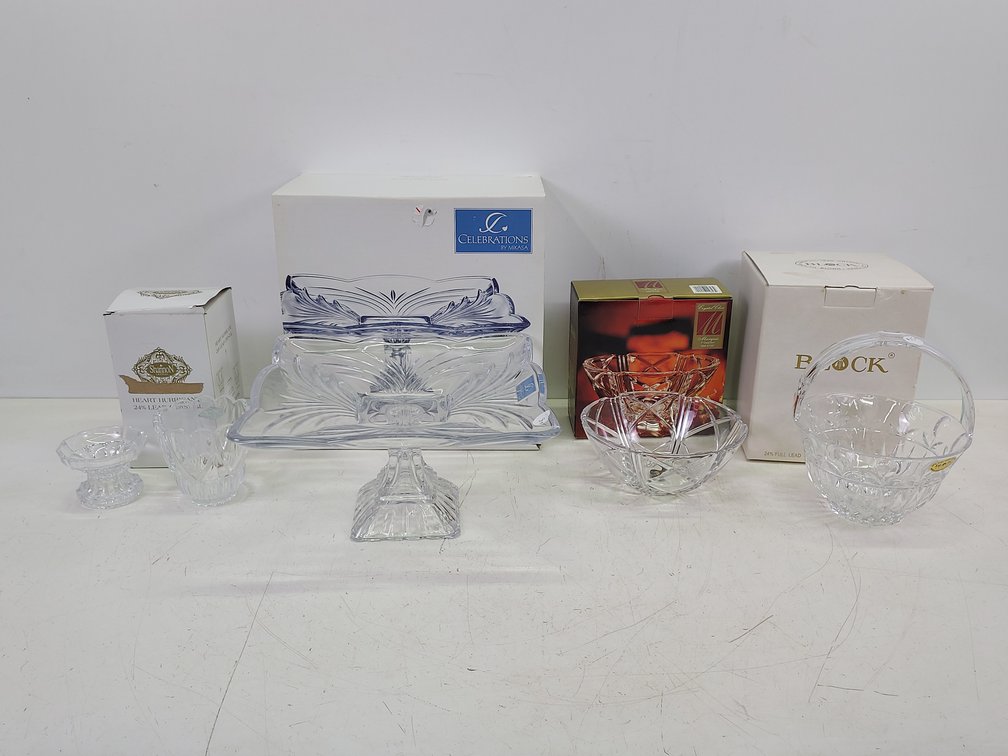 (3) Crystal Pieces & (1) Glass