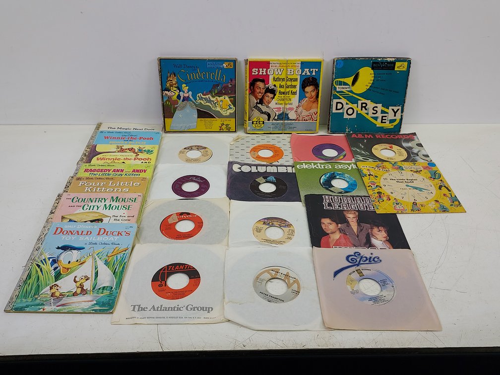 Lot of 45 Records & Little Golden Books