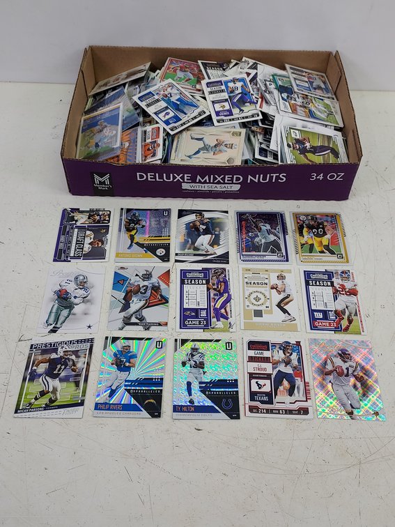 Box of Various Football Cards