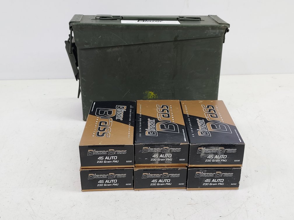 (6) Boxes of Blazer Brass 45 Auto 230 Grain FMJ