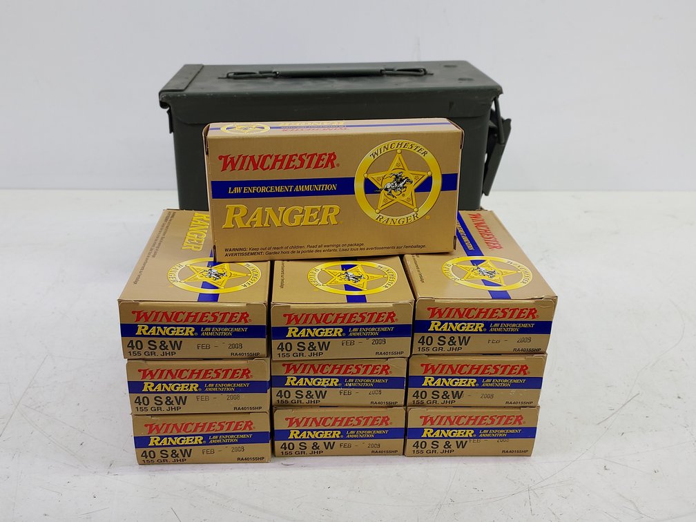 (10) Boxes of Winchester Ranger 40 S&W 155 GR. JHP