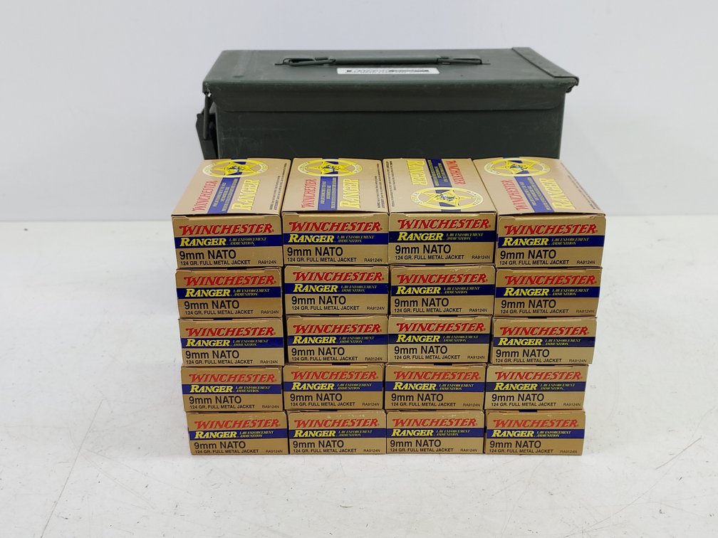 (20) Boxes of Winchester Ranger 9mm NATO