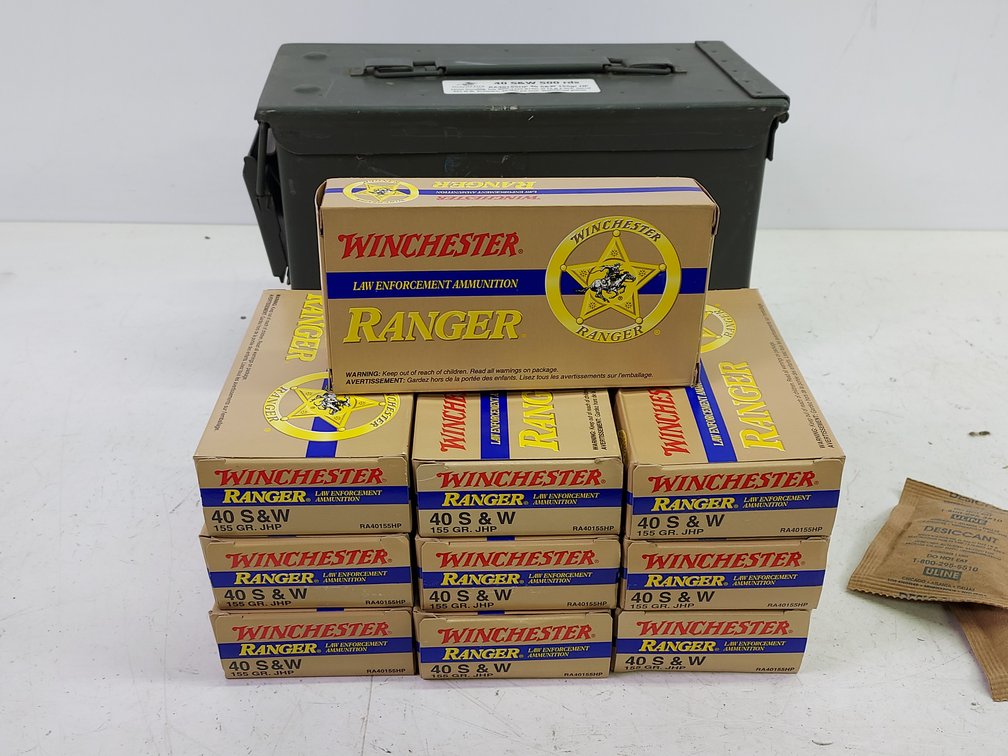 (10) Boxes of Winchester Ranger 40 S&W 155 GR. JHP
