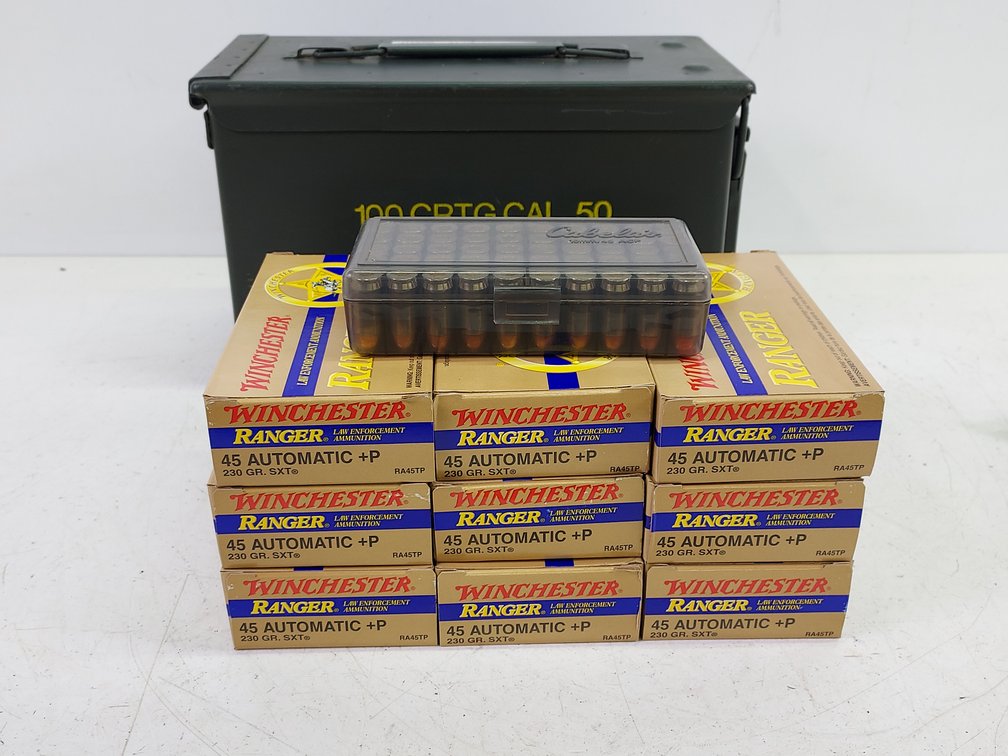 (10) Boxes of Winchester Ranger 45 Automatic +P