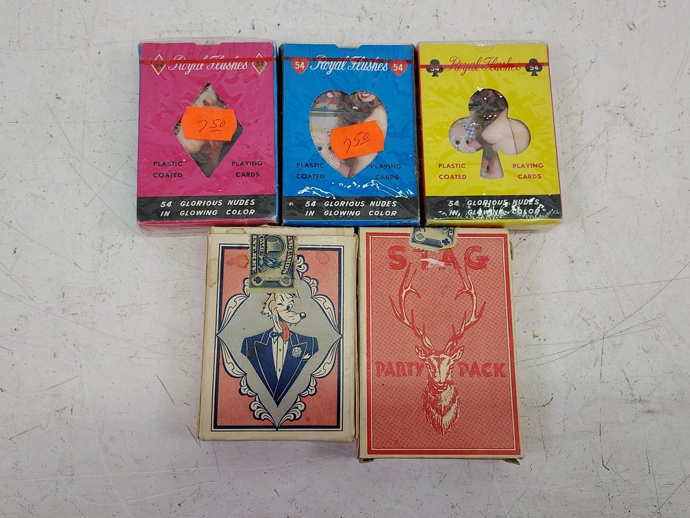 (4) Packs of Nude & (1) Stag Party Pack Playing Cards
