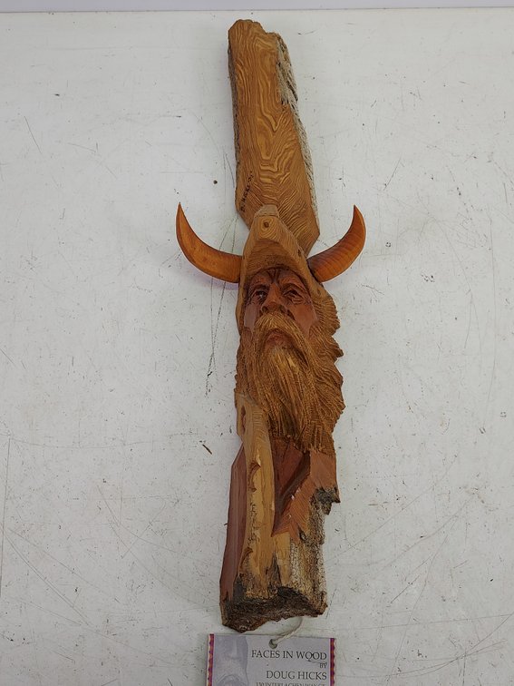 Original Viking Cottonwood Bark Carving