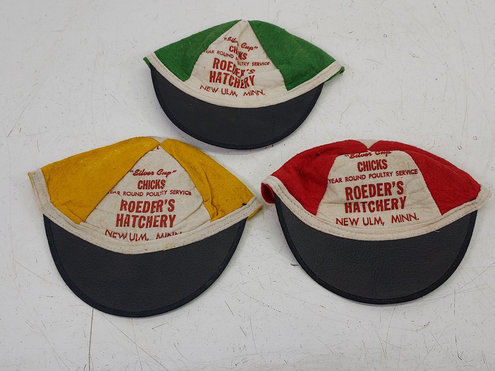 (3) Vintage Roeder's Hatchery New Ulm, MN Felt Hats