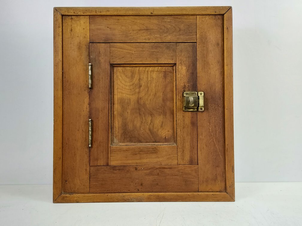 Vintage In-Wall Small Wood Cabinet