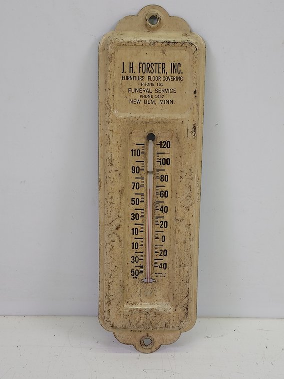 Vintage Steel Thermometer - J.H. Forster, Inc. New Ulm, MN