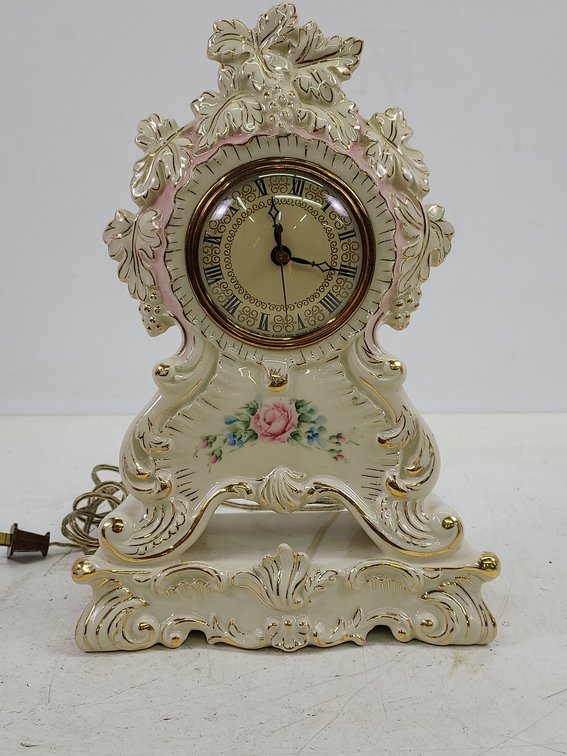 Vintage Electric Ceramic Mantle Clock