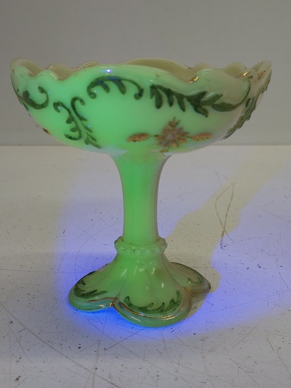 Vintage Custard Glass Footed Jelly Compote