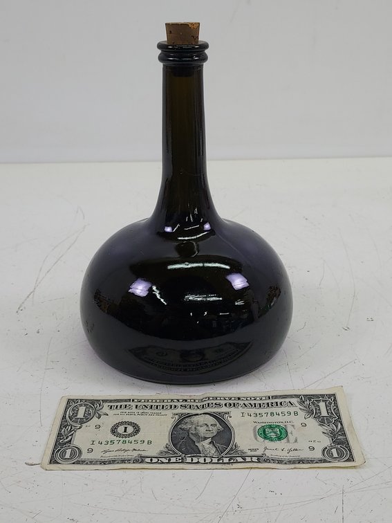 Vintage Brown Glass Wine Bottle With Cork