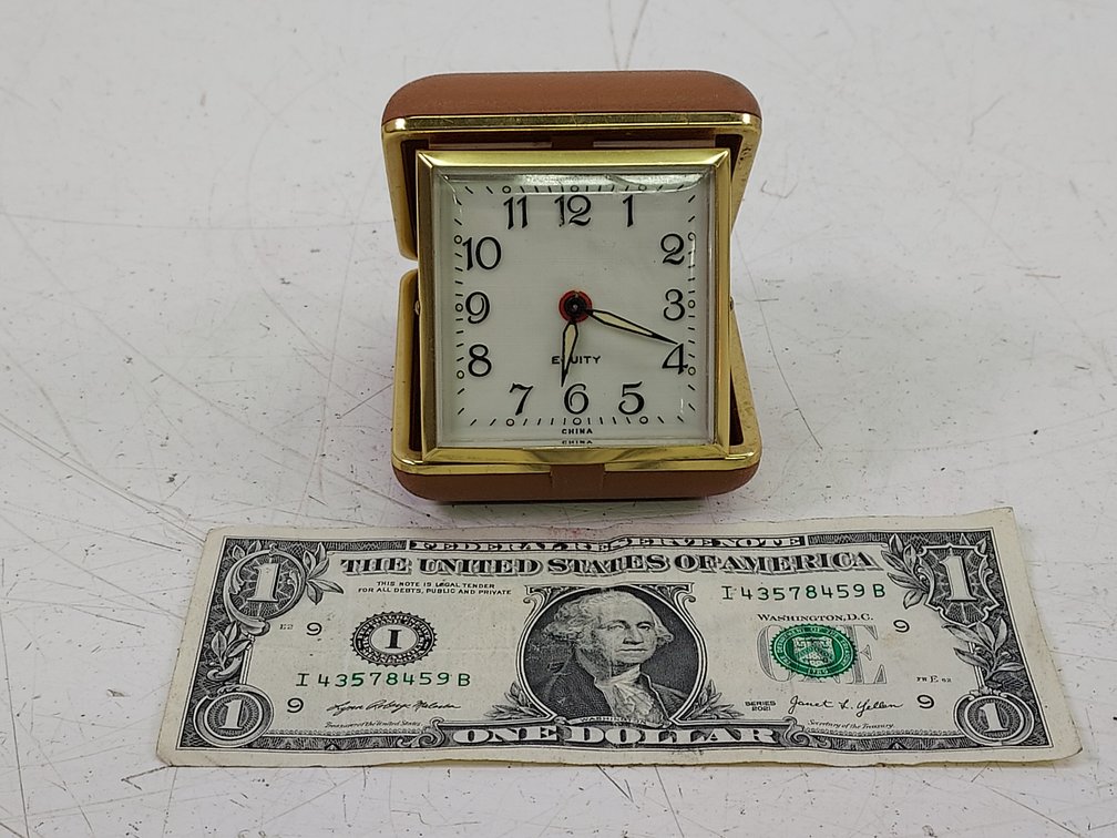 Vintage Equity Wind-Up Travel Alarm Clock