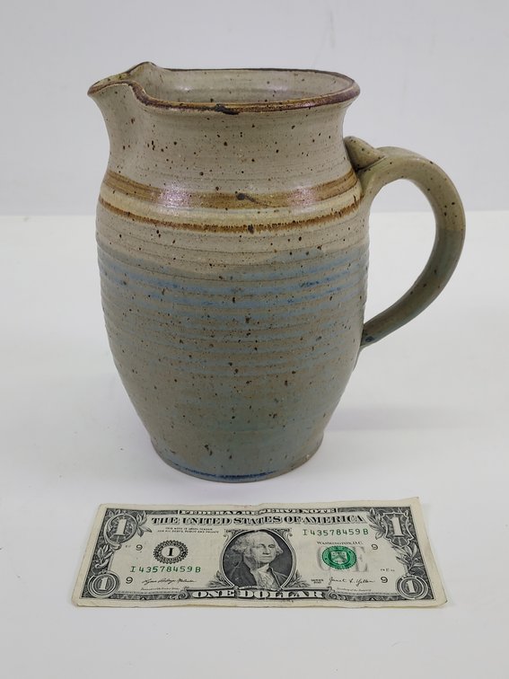 Vintage 2-Tone Speckled Glaze Stoneware Pitcher