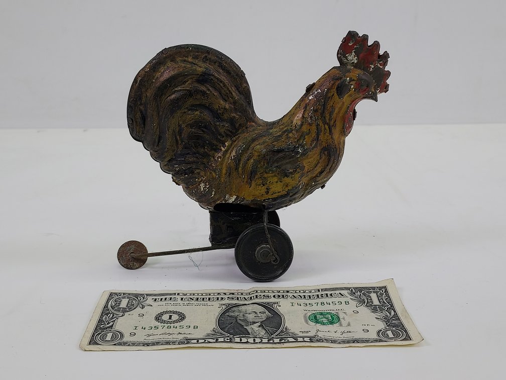 Vintage Tin Wind-Up Rooster Toy